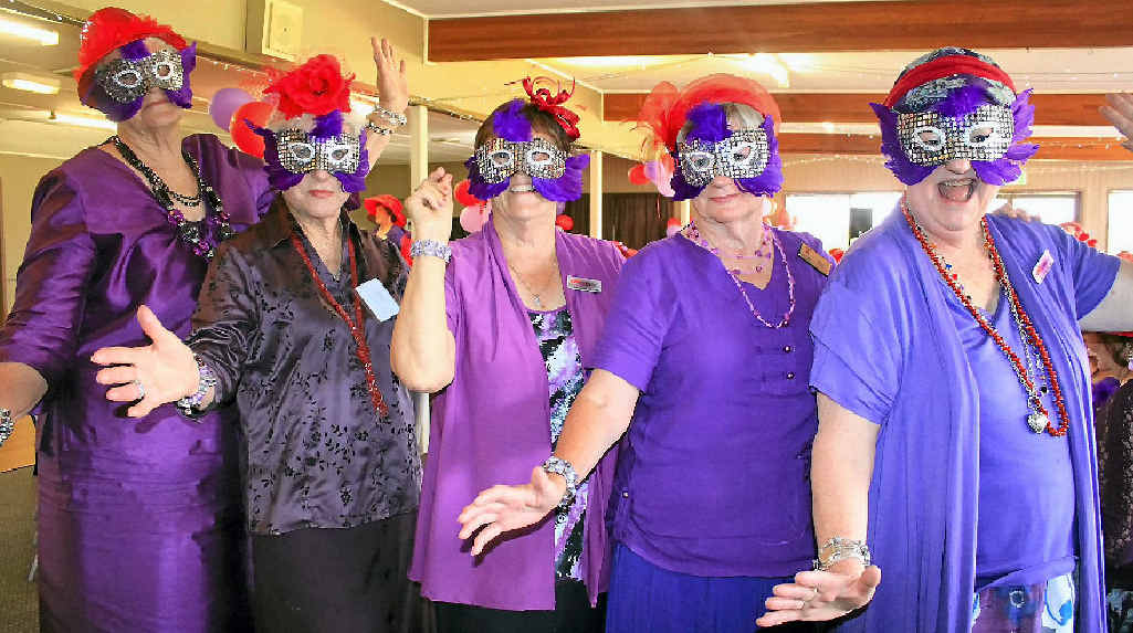 Elizabeth Jolly, Shirlie Allum, Zelda McLeay, Mary Baillie and Erica Eckart strike a pose.